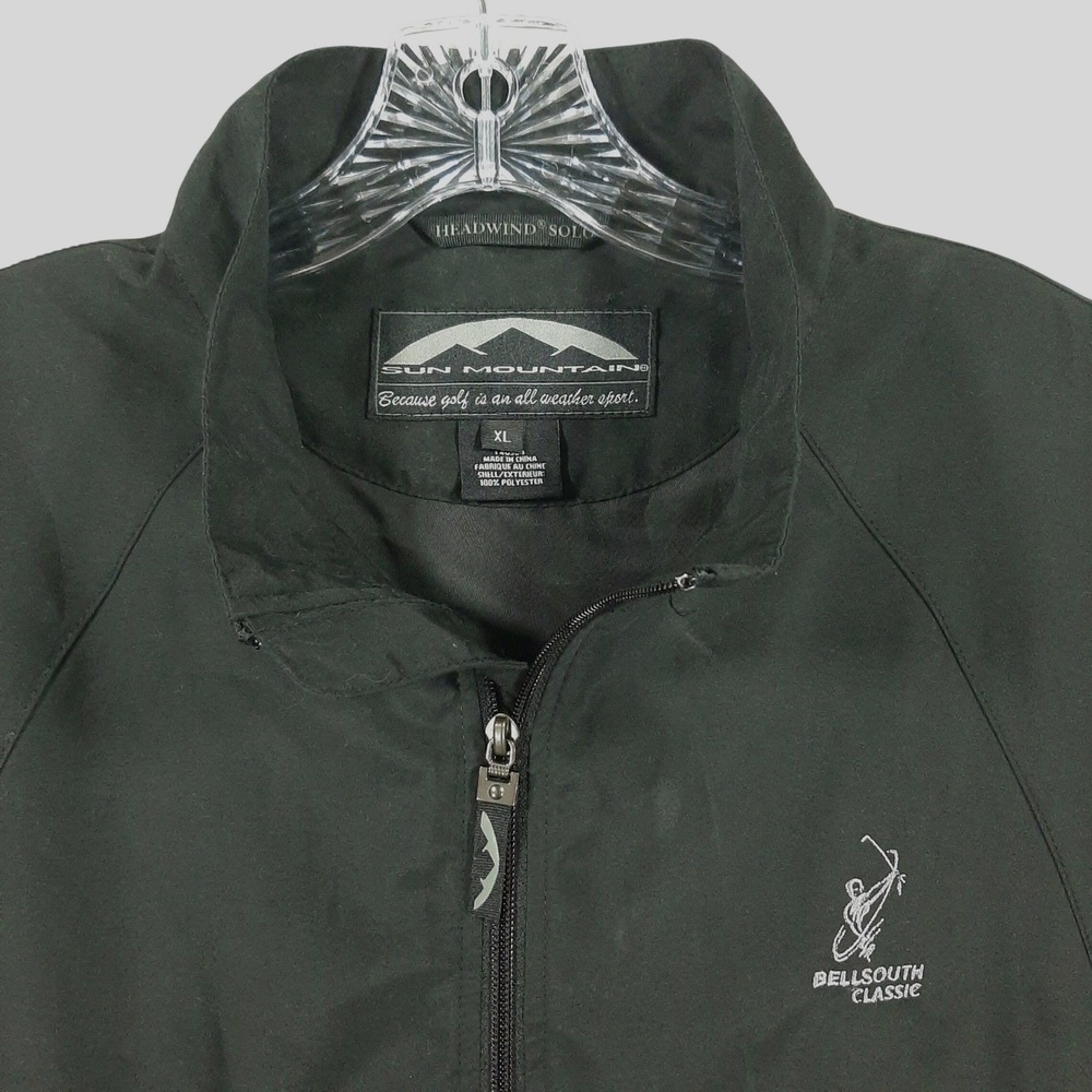 Sun Mountain Mens XL Black Golf Vest Quarter‎ Zip Bellsouth Classic HeadwindSolo